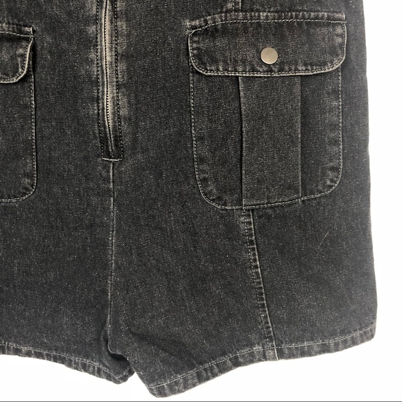 ASOS Denim Sleeveless Zipper Front Romper Jumpsuit - Picture 4 of 7